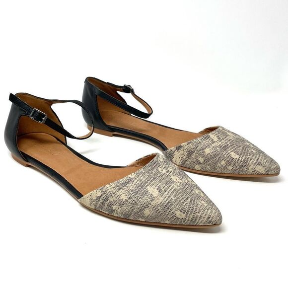 NEW Madewell Beatrice Lizard Print Skimmer Flats Size 10 - Picture 3 of 7